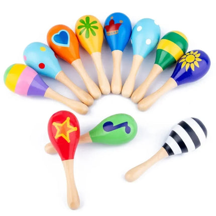 1 Pc Montessori Wooden Toys Baby Sand Hammer Early Education Music Development Instrument Puzzle Games for Children 1 2 3 Years