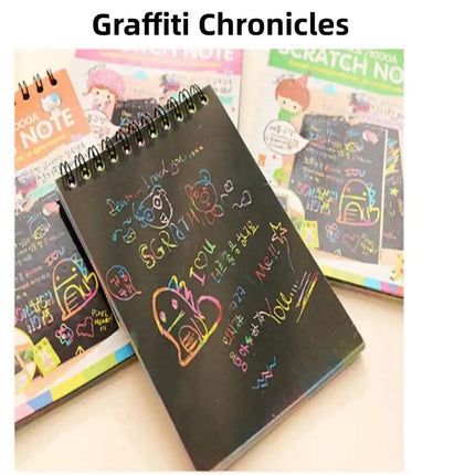 1pc Notepads Rainbow Colorful Scratch Art Kit Magic Drawing Painting Paper Notebook Gift