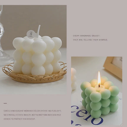 Ins Style Bubble Cube Candle Handmade Scented Candle Aromatherapy Soy Wax Candle Wedding Birthday Candles Party Home Decoration