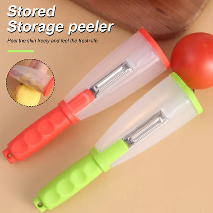 Peeler with Container Stainless Steel Multifunctional Fruit Knife with Storage Box for Vegetable Potato Home Kitchen Accessories