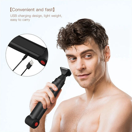 Handle Hair Removal Tool Men Shave 180 Degree Electric Back Shaver Foldable Battery Manual Shaver