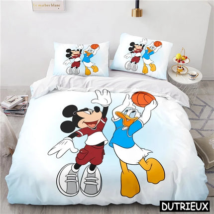 Lovely Mickey Minnie Mouse Duvet Cover & Pillowcase Set Twin Full Queen King Size Bedding Set Soft Comforter Cover Set Bedspread