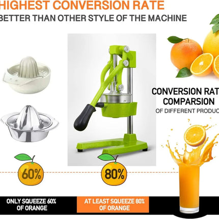 Commercial Heavy Duty Cast Iron Hand Press Manual Orange Citrus Lemon Lime Grapefruit Pomegranate Fruit Juice Squeezer Machine