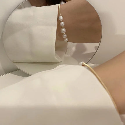 2022Summer Simple Baroque Pearl Bracelet Woman French Personality Fashion High-end Design Bracelet Wedding Jewelry Birthday Gift