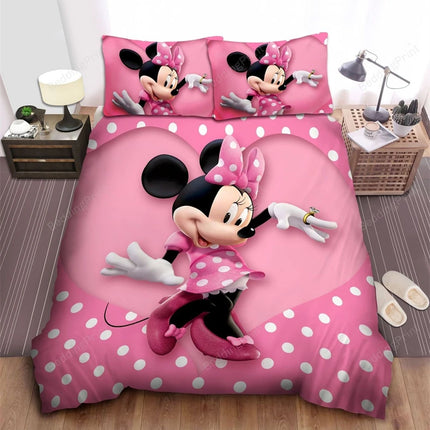 2/3 Duvet Cover Minnie Cartoon Bedroom Decor Bedding Set Single Double Queen Size Bed Gift Children Adult Teenagers Room Decor