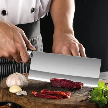 Cleaver Slicing Knife Wood Handle Stainless Steel Blade Kitchen Knives Chef Cleaver Meat Fish Chop Vegetables Butcher Knife Tool