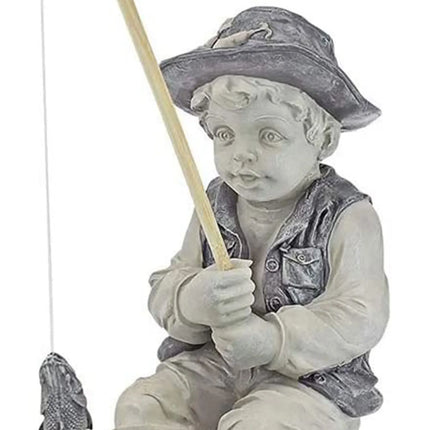 Garden Statue Gone Fishing Boy Yard Ornaments Resin Fisherman Funny Lawn Sculpture Home Decoration Support Dropshipping