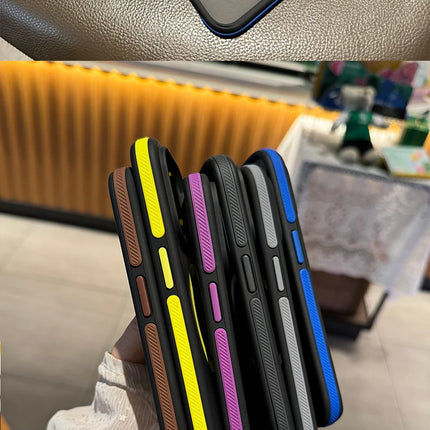 Luxury Patchwork Color Phone Case For iPhone 15 14 13 12 11 Pro Max Plus Anti Slip Frosting Translucent Magsafe Magnetic Cover