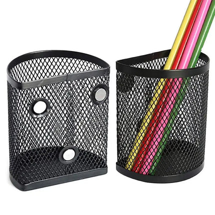 Pencil Holder Magnetic Pencil Cup For Refrigerator Magnetic Pen Holder Storage Basket Organizer Strong Magnets Mesh Pencil