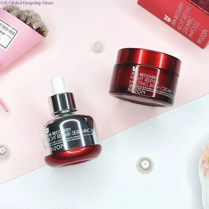 Korea Mizon Skin Recovery Night Repair Melting Rich Serum Cream Luxury Anti-aging Face Lifting Firming Brighten Facial Skin Care