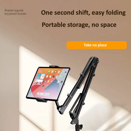 OUTMIX Bed Tablet Stand for 4-12.9 inches Phone Tablet Lazy Arm Bed Desk Tablet Mount Telescopic Support for iPad Mini Free Clip