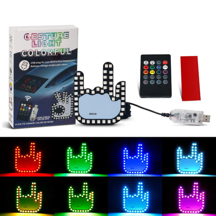 New LED Illuminated Gesture Light Car Finger Light With Remote Road Rage Signs Middle Finger Gesture Light Hand Lamp Three Model