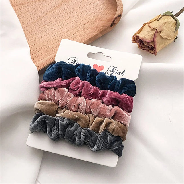 5/6pcs Simple Solid Color Elastics Hair Ties for Women Thick Hair Soft No hurt Hair Ponytail Holder Hair Rope Hair Accessories