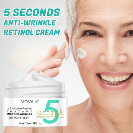 5 Seconds Retinol Anti-Wrinkle Cream Instant Anti Aging Firming Lifting Fade Fine Line Face Cream Moisturizing Nourish Skin Care