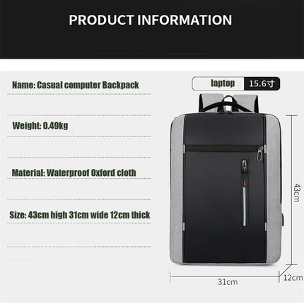 2023 New Men's Waterproof Backpack USB School Backpack 15.6 Inch Laptop Backpack Unisex Book Bag Bagpacks Men Stylish Back Pack