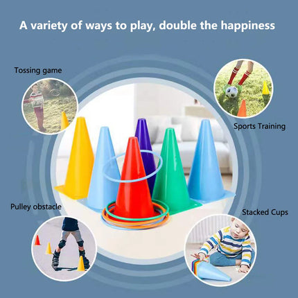 Parent Child Throwing Ring Game Cone Tossing Cornhole Sets Hand Eye   Sports Outdoor Toys Game Balance Perception Kids Teaching