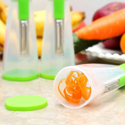 Peeler with Container Stainless Steel Multifunctional Fruit Knife with Storage Box for Vegetable Potato Home Kitchen Accessories