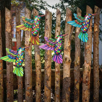 Iron Art Hummingbird Hardware Handicraft Pendant Metal Wall Art Decor Garden Decoration Home Decor Wall Art Hang Fence Farmhouse