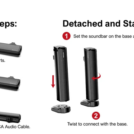 ULTIMEA 4.1 Soundbar with Dolby Atmos,Bluetooth Soundbar with Subwoofer,3D Surround Sound System,2-in-1 Detachable Soundbar