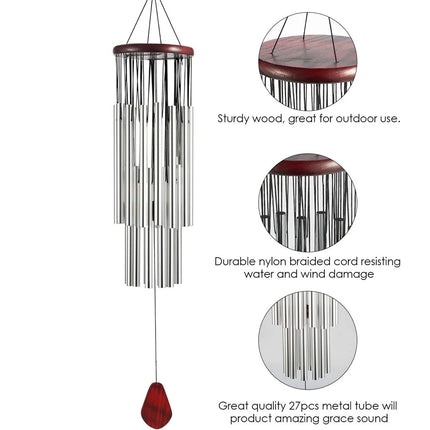 27 Tubes Outdoor Pendant Anti-rust Outdoor Decoration Wind Bell Multi-tube Wind Chime Fashion Pendants Indoor Pathway Home Decor