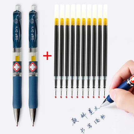 K35 Nurse Press Type Gel Pen Doctors Supplies 0.5mm Dark Blue Smooth Writing Pen Refills for Student Writing Stationery Pens