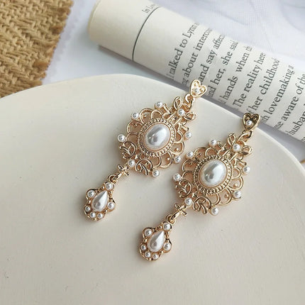 Baroque Pearl Stud Earrings with Vintage Charm