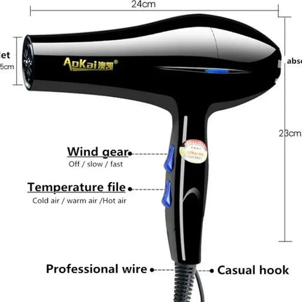 220V Hair Dryer Professional 2200W Gear Strong Power Blow Hair Dryer Brush For Hairdressing Barber Salon Tools Hair Dryer Fan