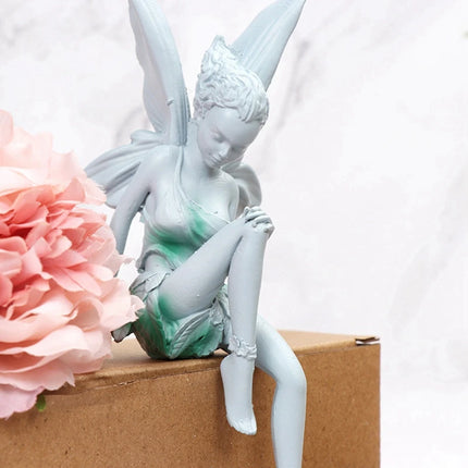 Flower Fairy Statue Ornament Figurines With Wings Outdoor Garden Resin Craft Landscaping Yard Decoration