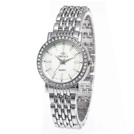 New Casual Watches Women Luxury Fashion Lovers Watch Rhinestone Stainless steel Quartz Watch Men Women Gift Business Wristwatch