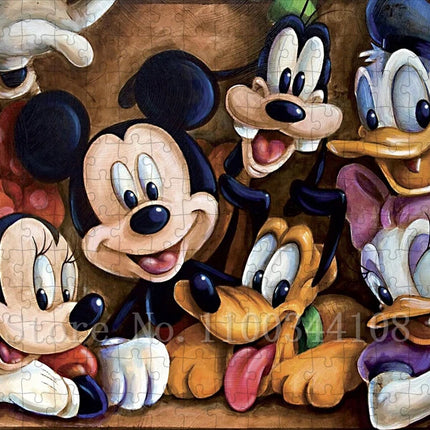 Disney Mickey Minnie Jigsaw Puzzles 35/300/500/1000 Pieces Cartoon Puzzles for Children Intelligence Education Game Toys