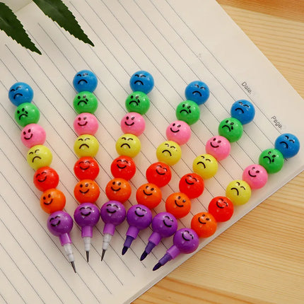 10Pcs Lollipop Building Block Crayon/Pencil Graffiti Pen for Children Birthday Party Favors Student Back To School Gifts