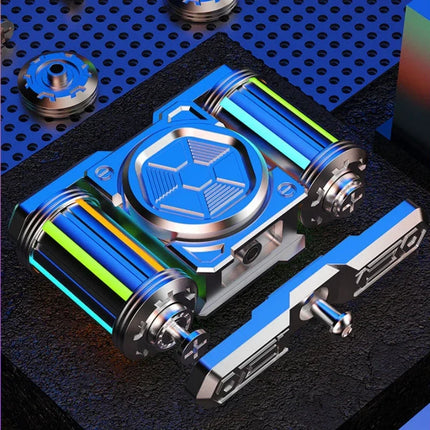 Tank 101 Fingertip Gyro Roller Puller 2in1 EDC Toy Fidget Spinner Metal Black Tech Hand Stress Relief Creative Adults Anxiety