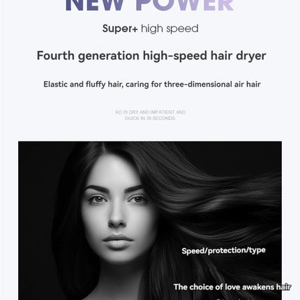 2400W hair salon high-power hair dryer, home hair salon, strong wind hair dryer, dormitory, cold and hot air, negative ion