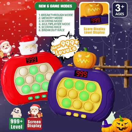 999 Level Electronic Pop Quick Push Game Console Toy with LED Display Screen Suitable for Adult Child Fidget Toys Christmas Gift