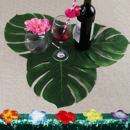 Artificial Tropical Palm Leaves Jungle Party Decoration Safari Animal s Summer Hawaiian Wedding Birthday Party Home Table Decor