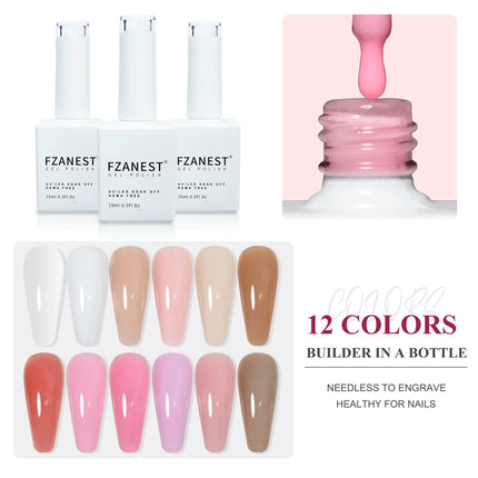 FZANEST Hema Free biab Builder Gel in a Bottle Gel Nail Polish Biab Nails Builder Hard Gel Nail Strengthener Extension Nails