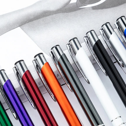 10-100Pcs/Lot High-quality Black Roller Metal Ballpoint Pen 1.0mm Gift Pens  Free Custom Logo