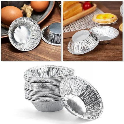 New 100pcs Disposable Aluminum Foil Tart Pan Mini Pot Plate Tin Pie Bake Tart Pan Tray O0f0