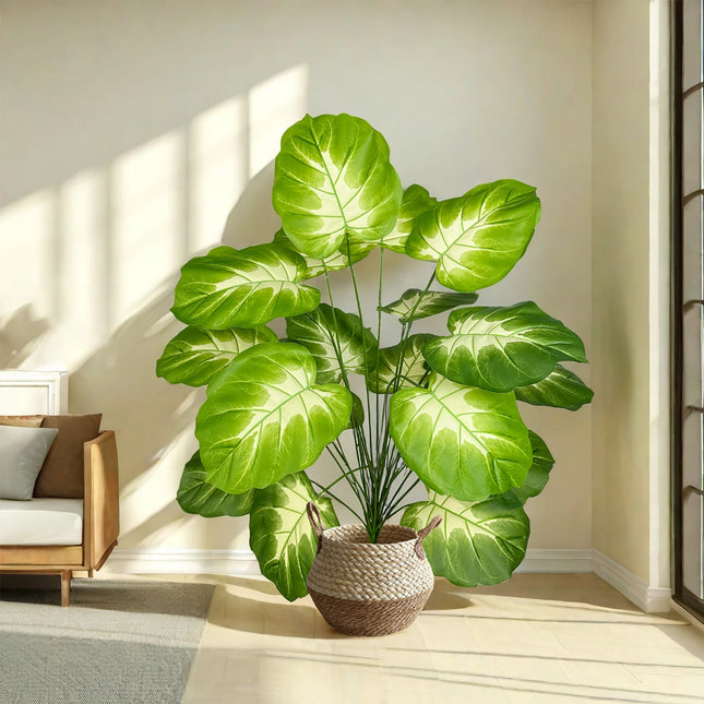 60/80cm Monstera Plant Plam Plastic Leaf Small fake plant Potted Ornamental indoor Artificial Plant for Home Decor Office