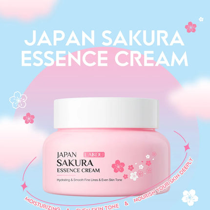 2pcs LAIKOU Japan Sakura Essence Face Cream Cherry Blossom Smoothing Facial Cream Moisturizing Hydration Korean Skin Care