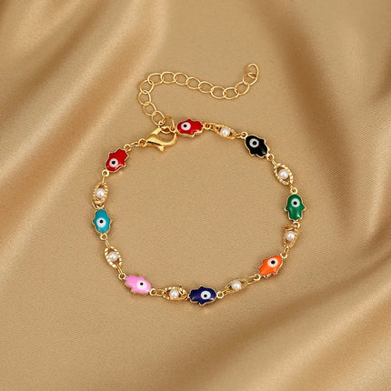 Korean Colorful Heart Bracelet For Women Exquisite Crystal Zircon Metal Chain Bracelets Bangles Girl Party Wedding Jewelry Gifts