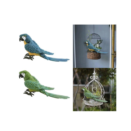 Artificial Parrot Model Bird Ornaments Cute Crafts Fake Parrot Decor Model for Garden Home Backyard Porch Indoor Outdoor