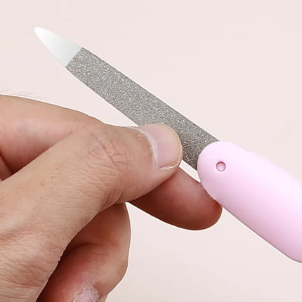 Mini Bird Folding Nail File Washed and Polished Manicure File Double Sided Frosted Abs Plastic Material  Nail Art Tools