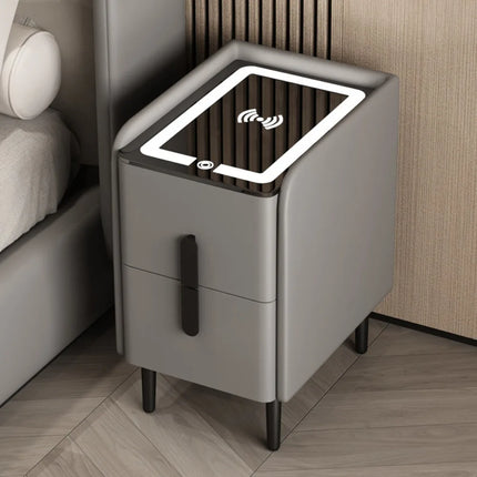 Intelligent Bedside Table With Wireless USB Charging Multifunctional Simple Bedsides Cabinets Luxurious Bedside Storage Cabinet