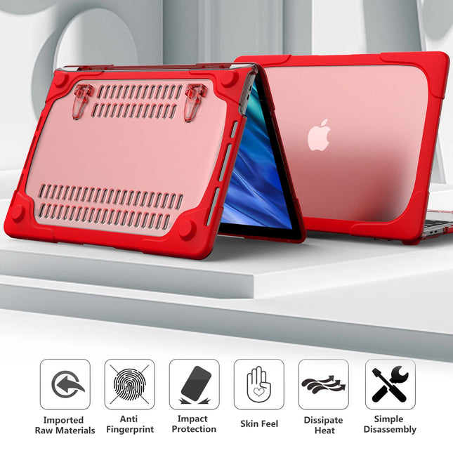 Laptop Case for Apple MacBook Air 13 2018/2020 M1 A1932 A2179 A2337 Micro Clip Design Laptop Cover Hard PC+Soft TPU With Bracket