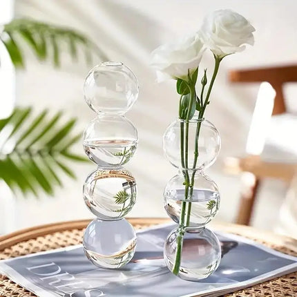 1pc, Clear Glass Bubble Hydroponic Vase,Creative Globose Vase For Wedding Table Centerpieces Home Decoration