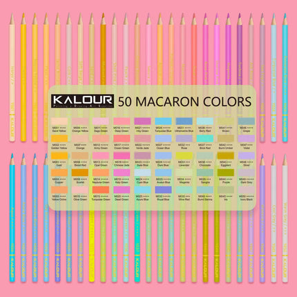 50Pcs Macaron Colored Pencil Set Soft Pastel Drawing Pencil Set Crayons Colour for School Sketching Coloring Art Supplies