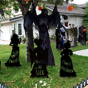 Black Hocus Pocus Halloween Decorations Outdoor Halloween Silhouette Yard Signs with Stakes Lawn Decor for Kids Home Party