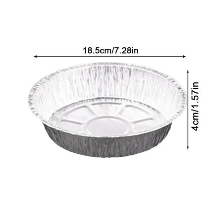 7'' Oil-proof Aluminum Foil Tin Box Air Fryer Disposable Paper Non-stick Steaming Basket Kitchen Baking Tool BBQ Drip Pan Tray