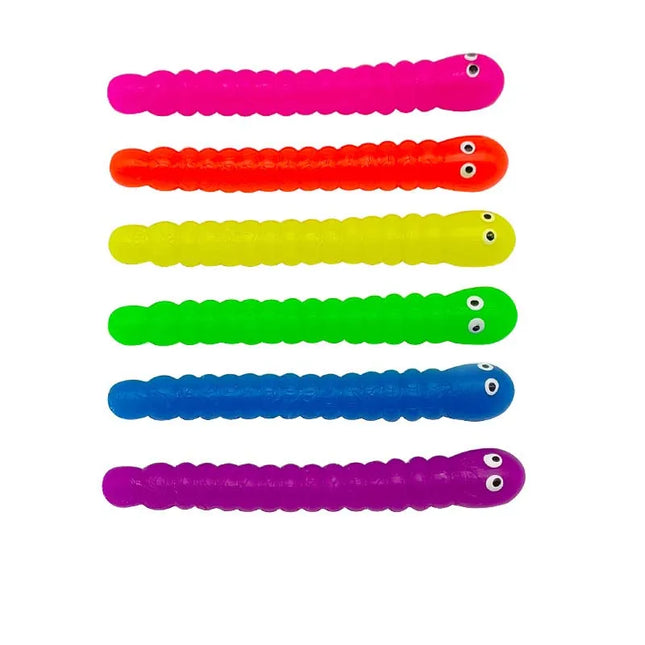 5pcs Colored Caterpillar Pull Worm Noodle Fidget Toy Stretch String TPR Rope Anti Stress String Stress Relief Autism Vent Toys